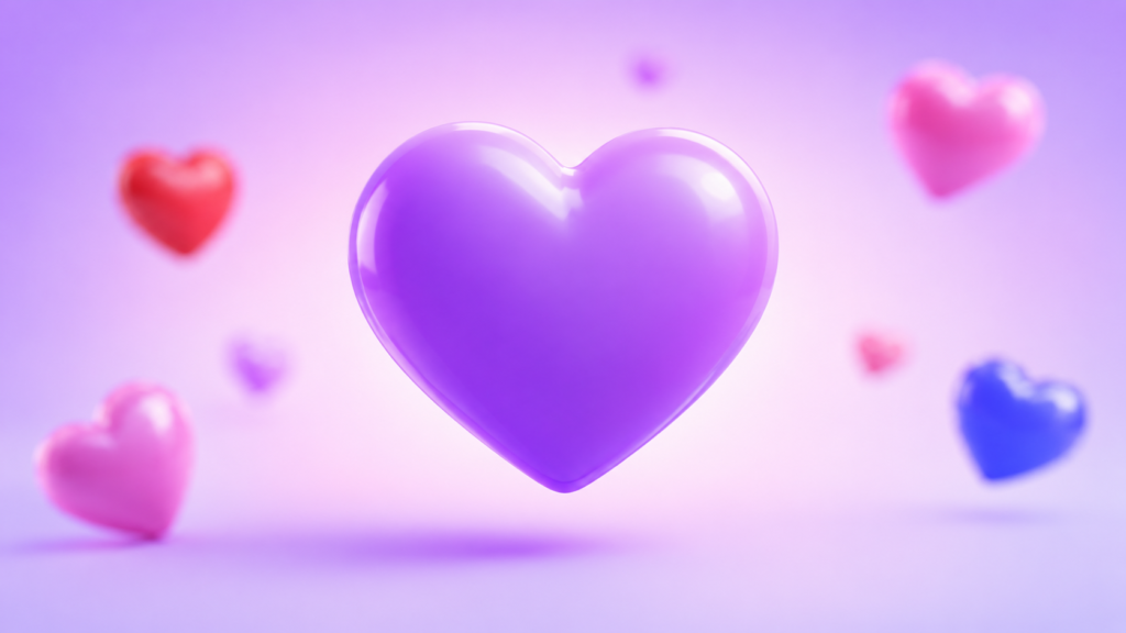 what does a purple heart emoji mean